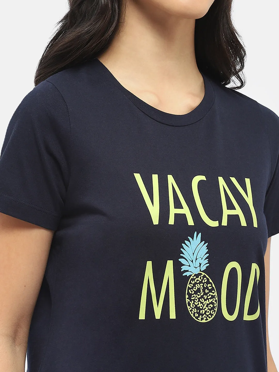mSECRET Graphic Print Navy Blue Nightsuit