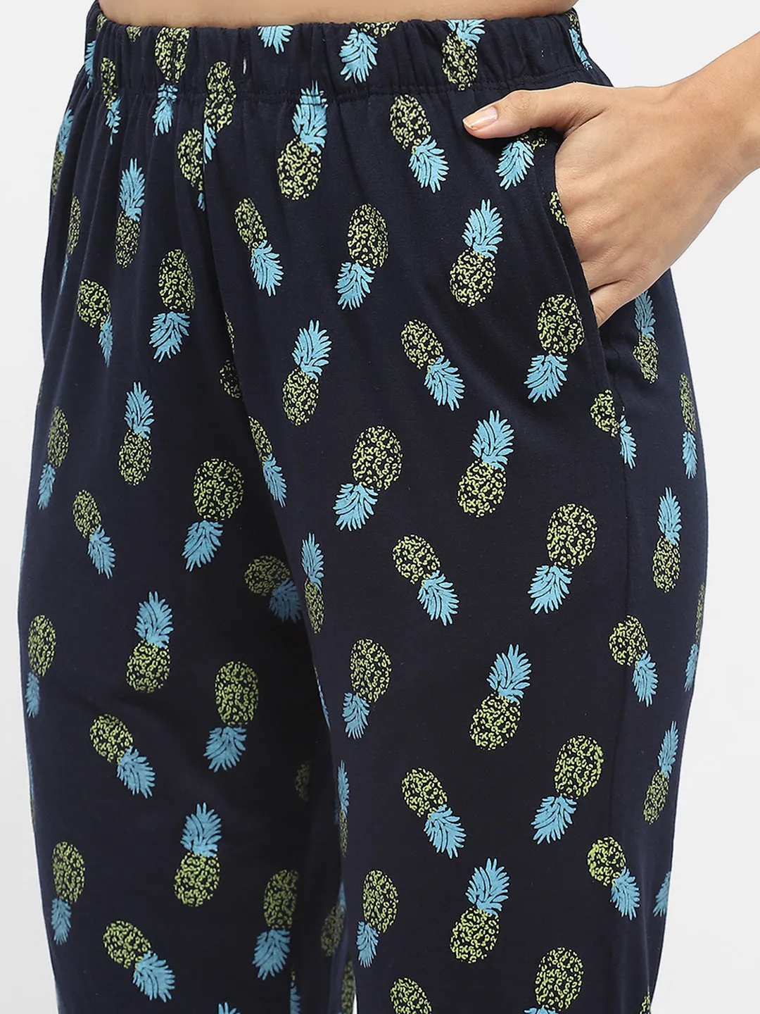 mSECRET Graphic Print Navy Blue Nightsuit