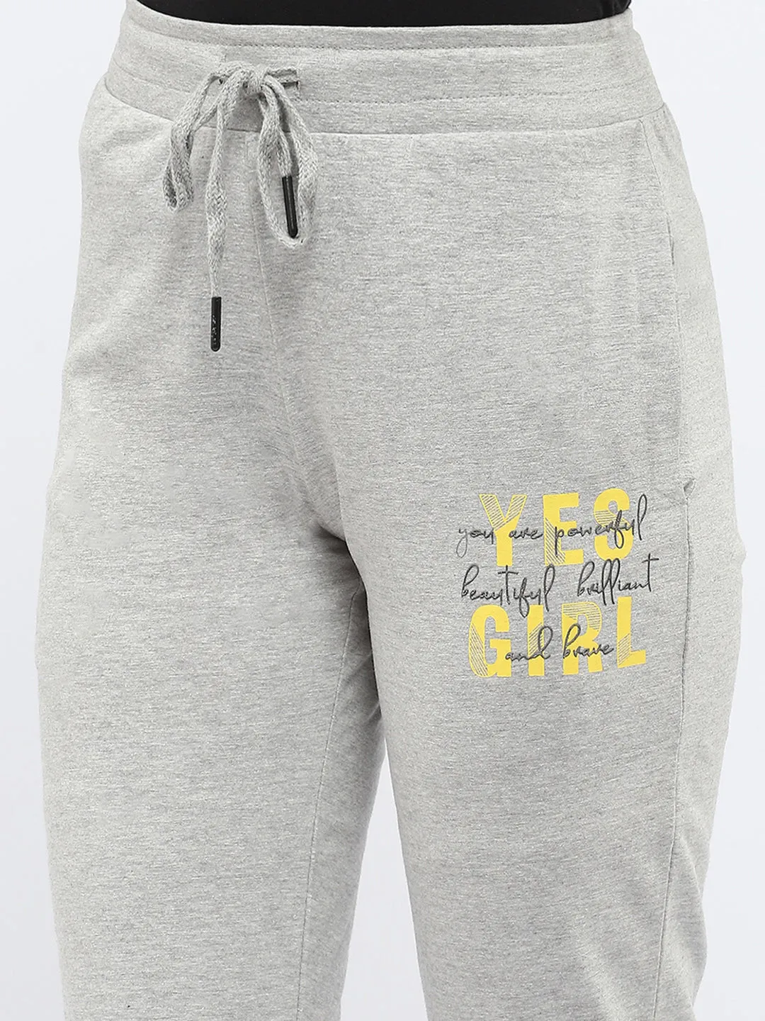mSECRET Typography Grey Drawstring Waist Capri
