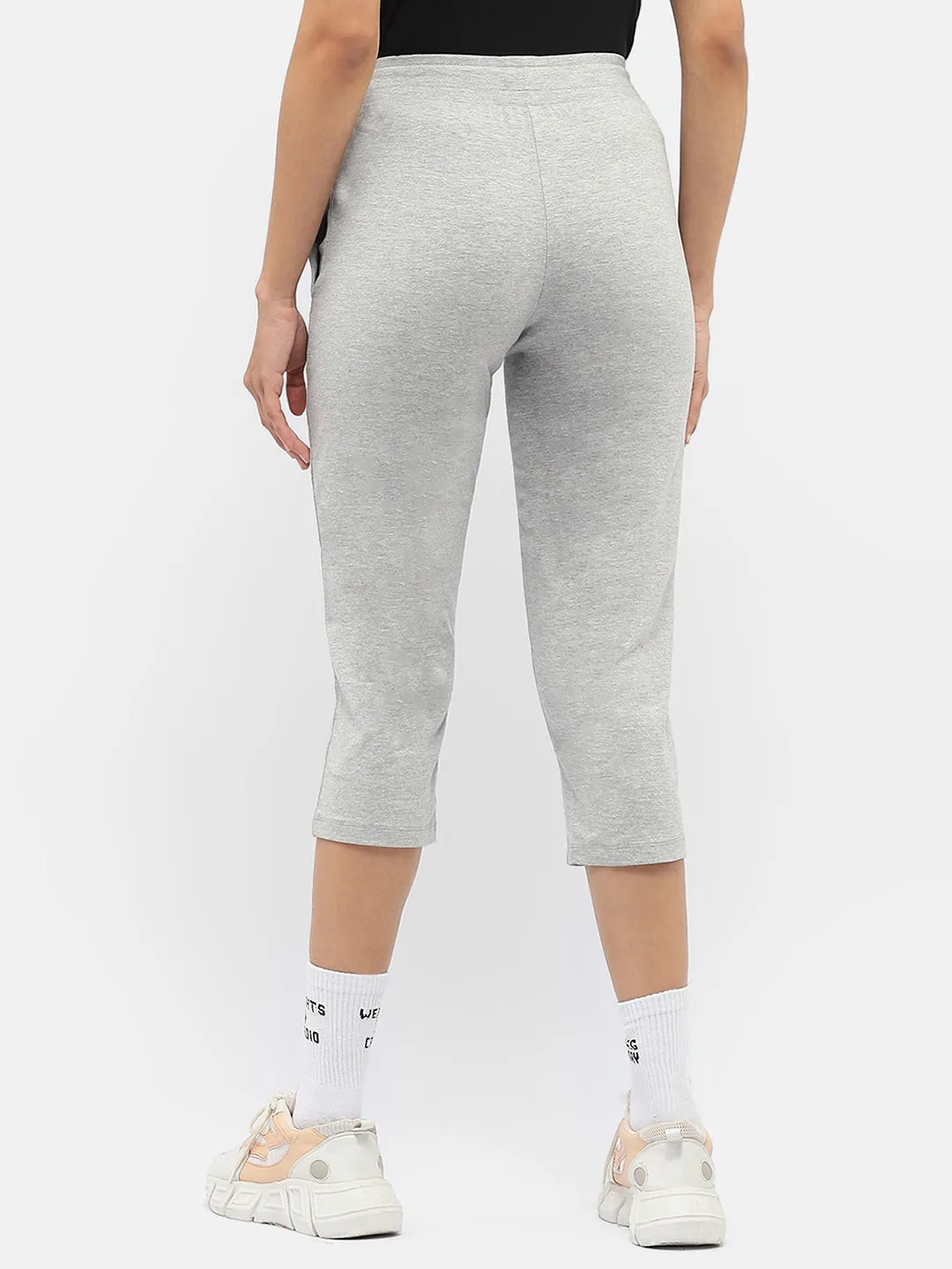 mSECRET Typography Grey Drawstring Waist Capri
