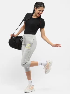 mSECRET Typography Grey Drawstring Waist Capri