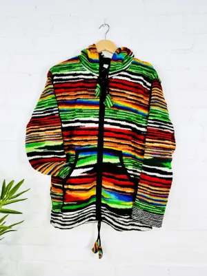 Multicolour Stripe  Knitted Jacket