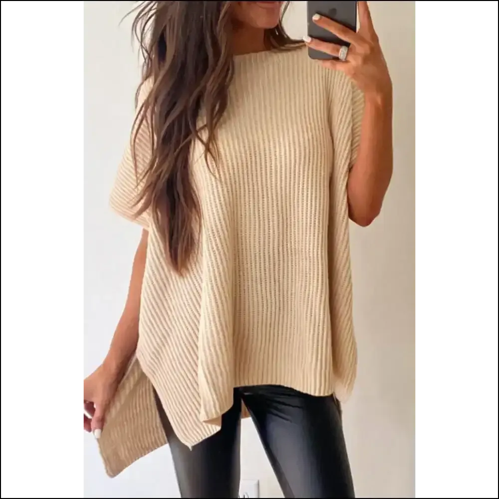 Needful Things: Chic Apricot Oversized Sweater - Hugs you Back! Slit Happens 🍑