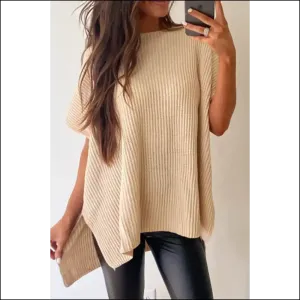 Needful Things: Chic Apricot Oversized Sweater - Hugs you Back! Slit Happens 🍑