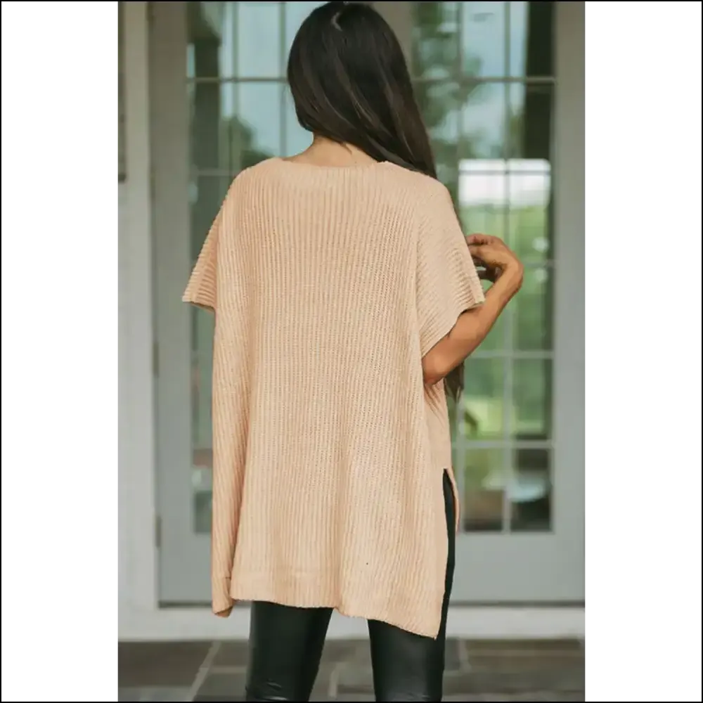 Needful Things: Chic Apricot Oversized Sweater - Hugs you Back! Slit Happens 🍑