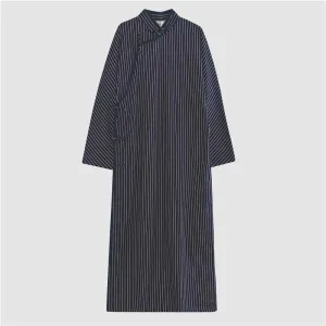 Neo Classic Pinstripe Cheongsam Navy Robe