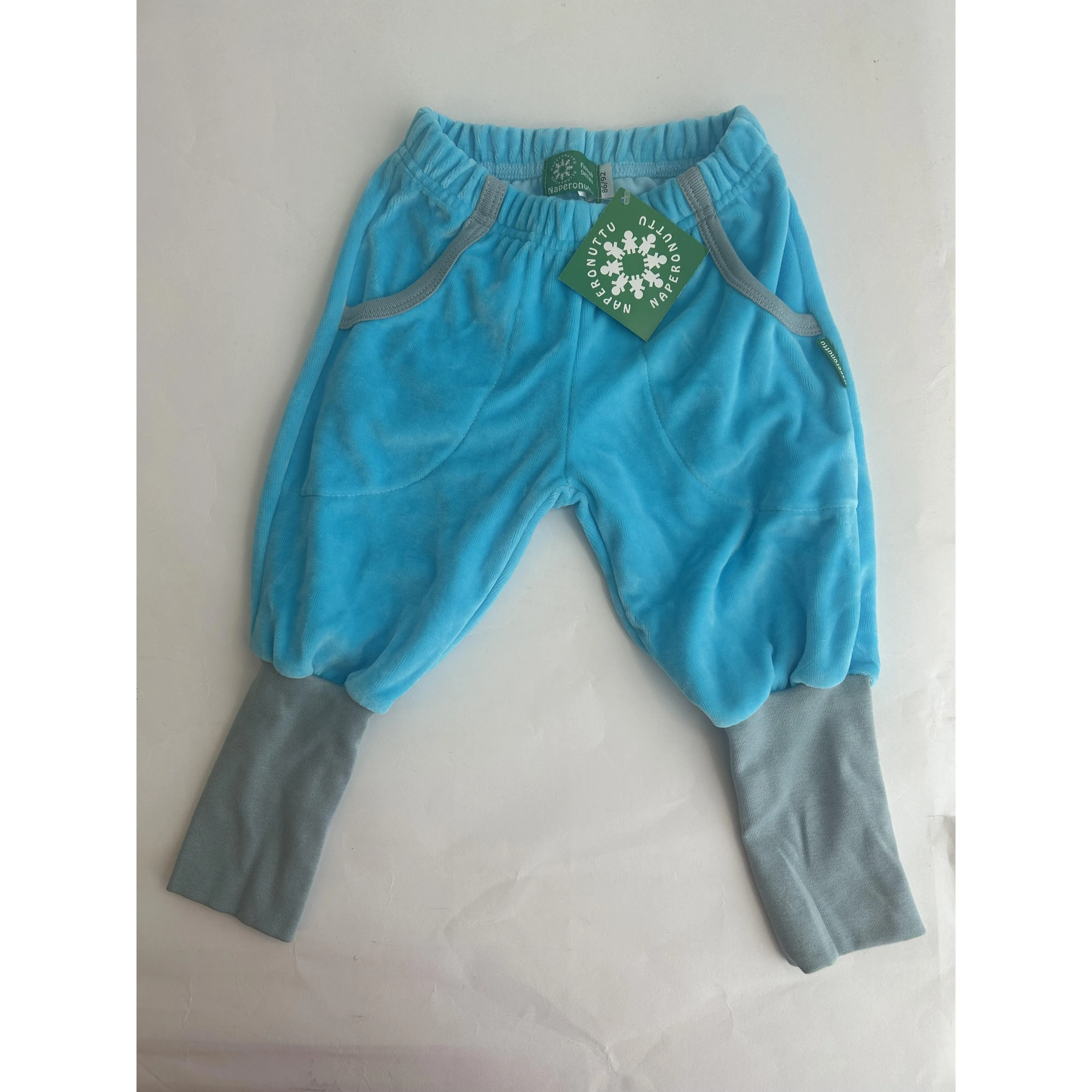 NEW Blue Velour Pants With Long Rib