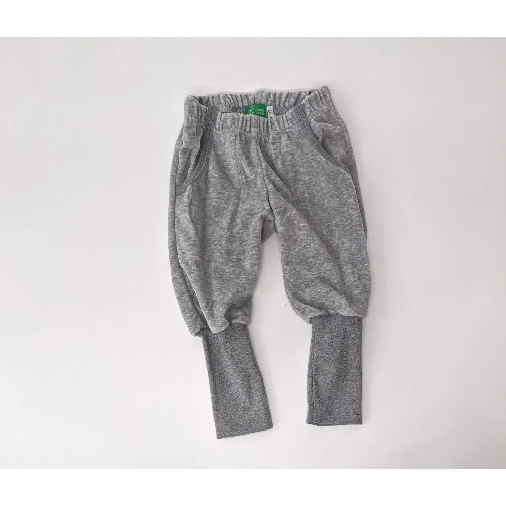 NEW Grey Velour Pants With Long Rib