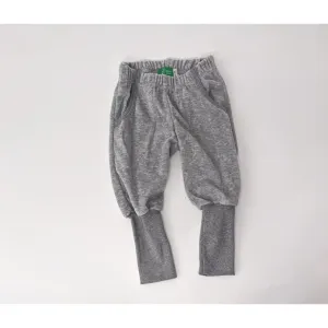 NEW Grey Velour Pants With Long Rib