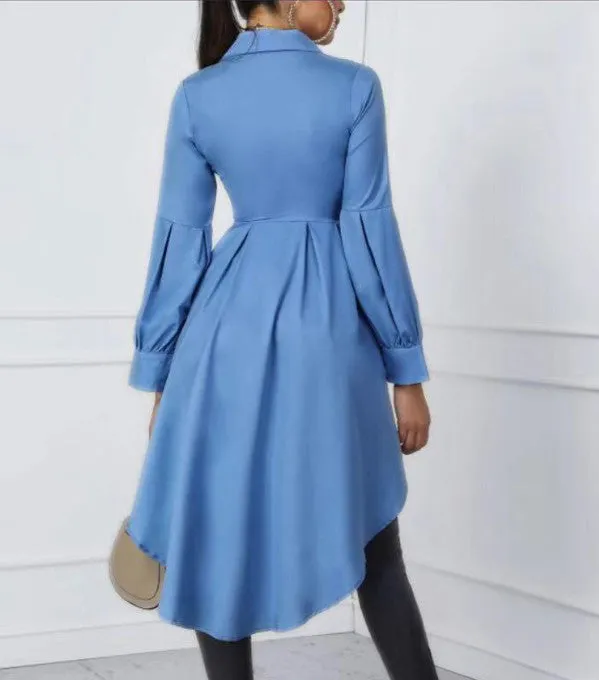New Irregular Long-sleeved Single-breasted Slim Shirt