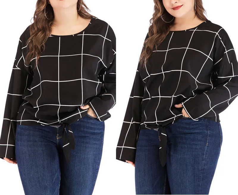 New Large Size Women's Long-sleeved T-shirt