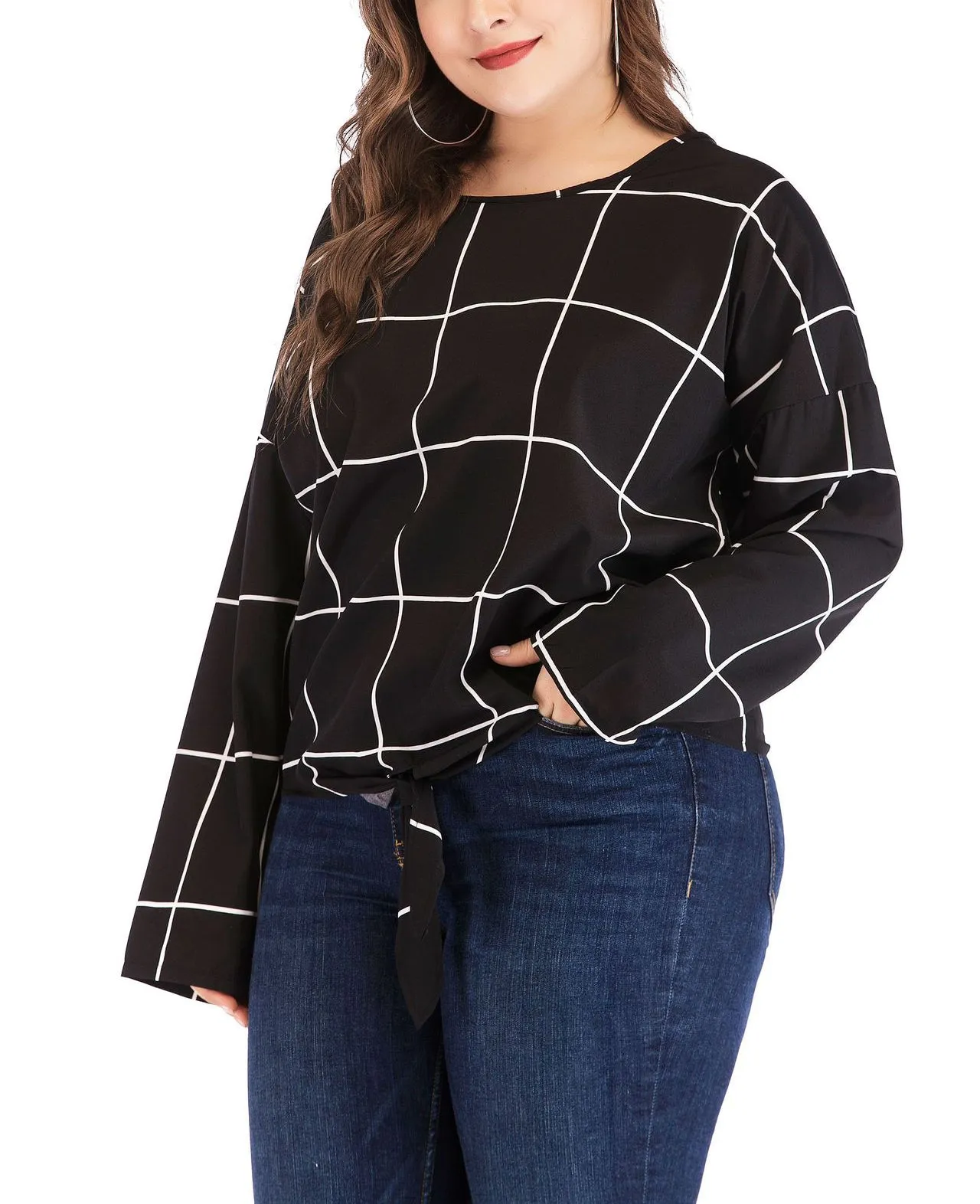 New Large Size Women's Long-sleeved T-shirt