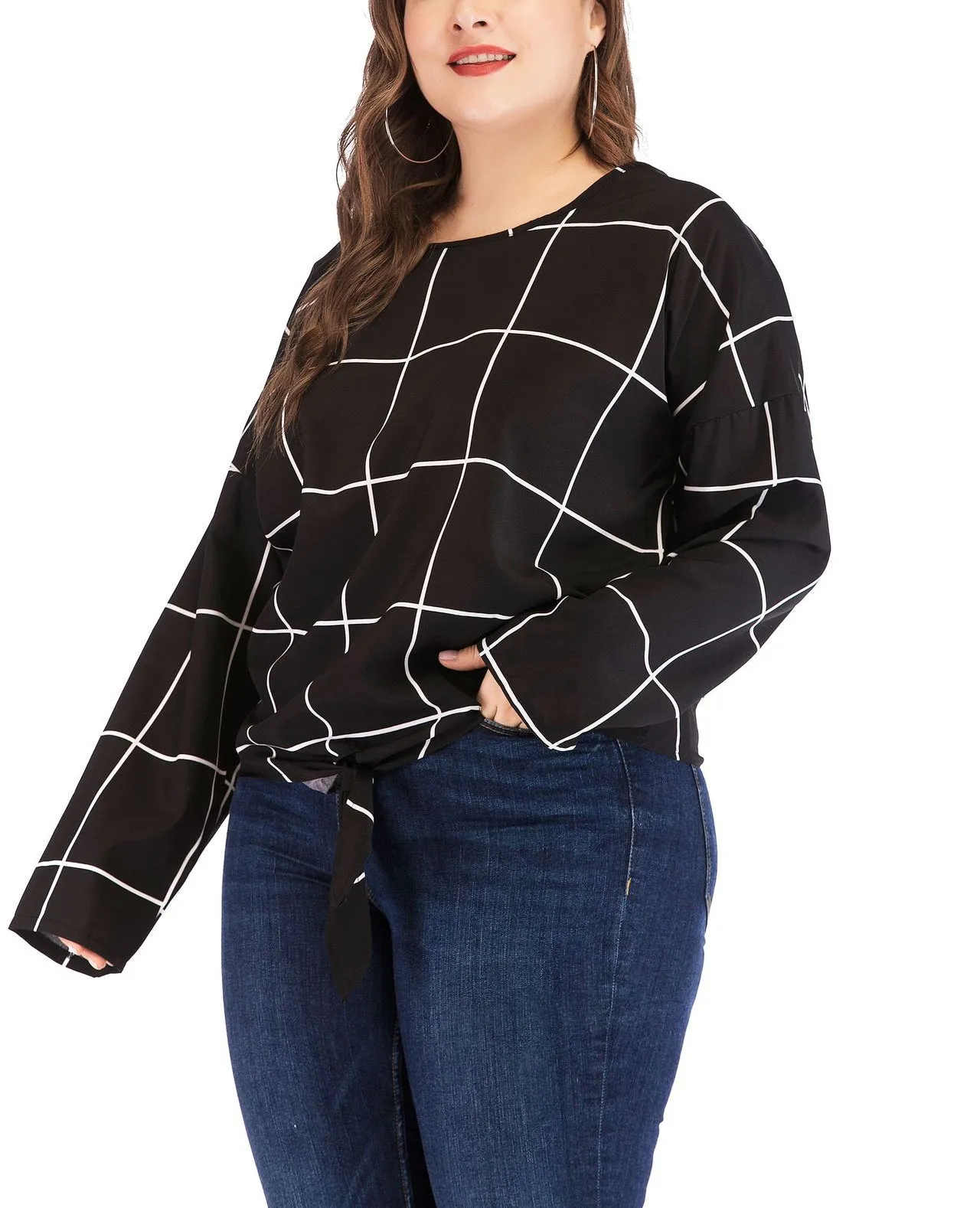 New Large Size Women's Long-sleeved T-shirt