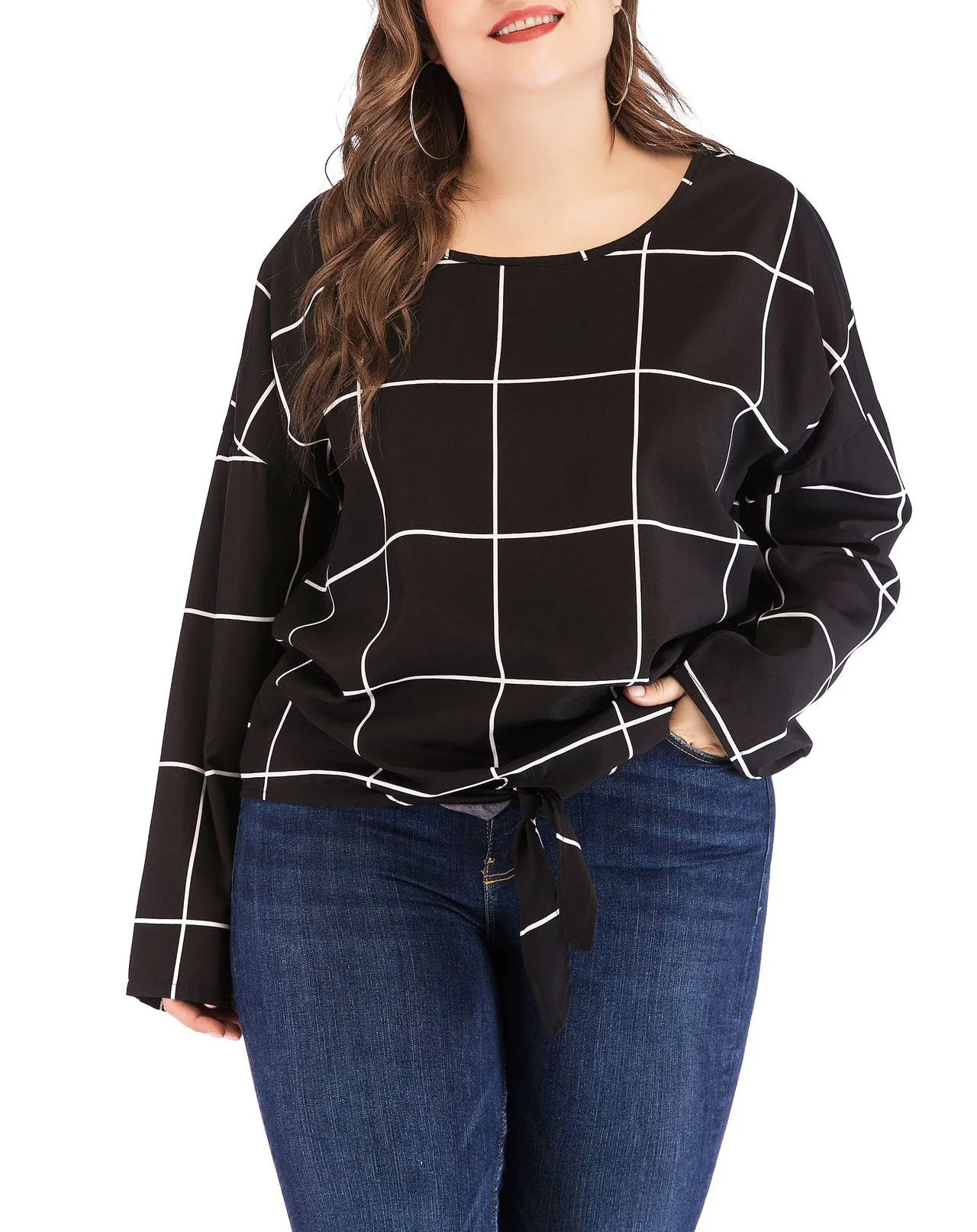 New Large Size Women's Long-sleeved T-shirt