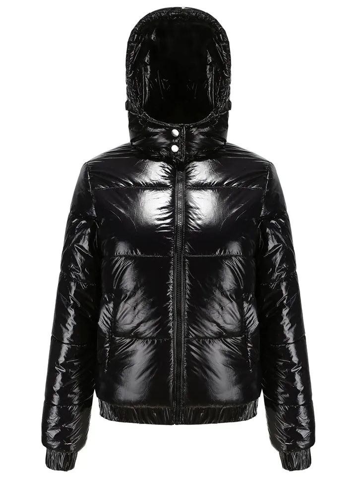 New Winter Keep Warm Hooded Solid Women Zipper Cotton Coats