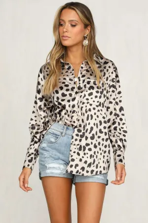 New Women's Cardigan Top Fashion Print Leopard Long-sleeved Shirt Women