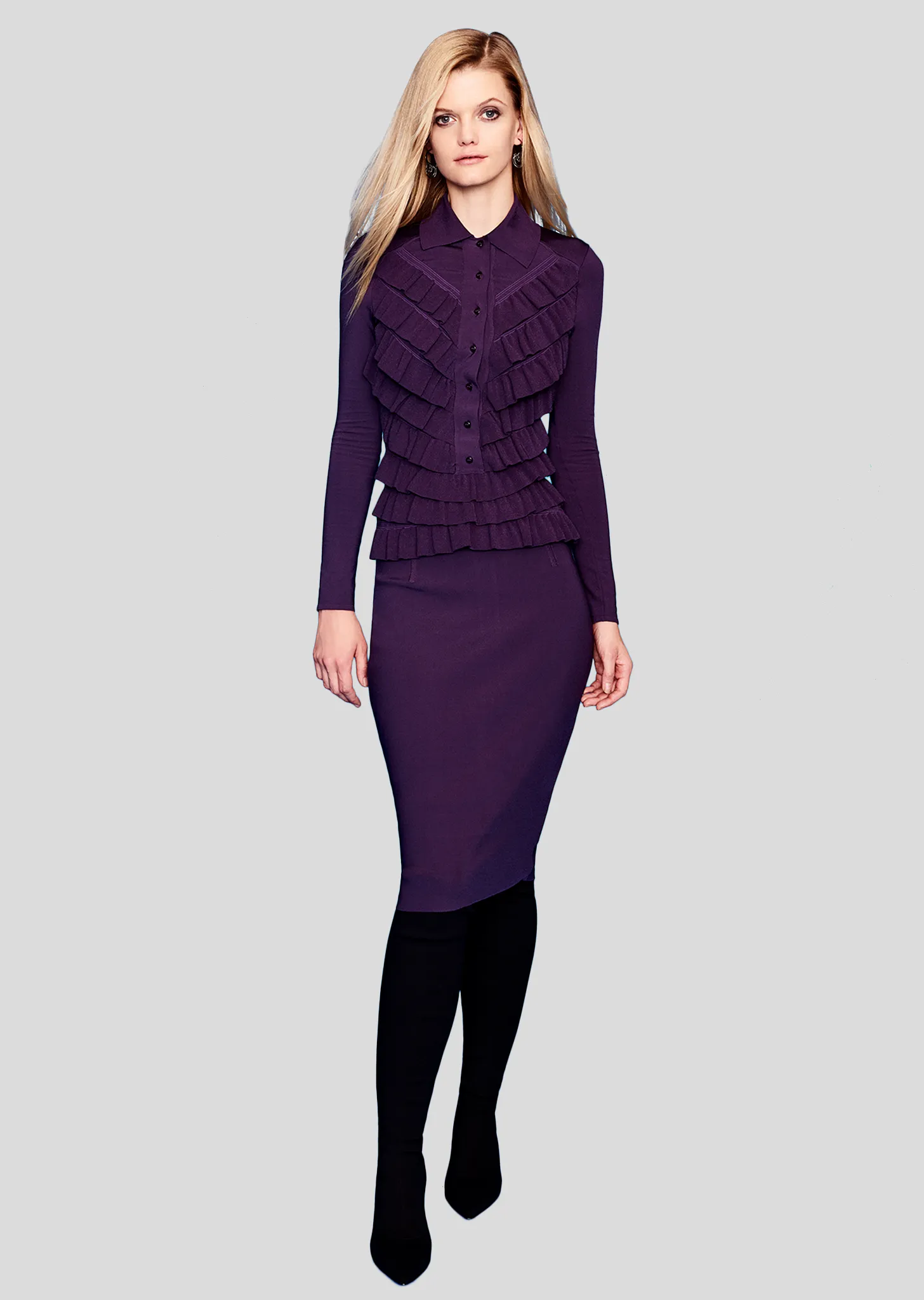 Nicolette - Elegant Womens Tiered Ruffle Top