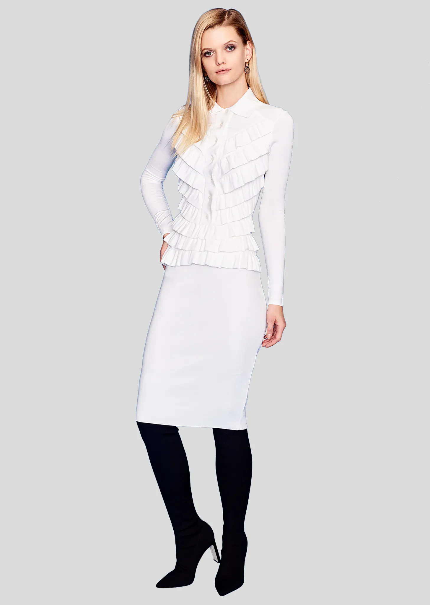 Nicolette - Elegant Womens Tiered Ruffle Top