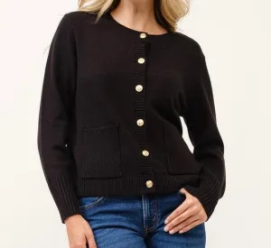 Noir and Gold Sweater Cardigan