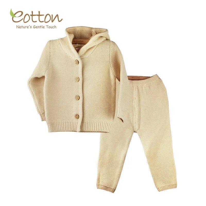 Organic Cotton Baby Knit Cardigan and Pant Sets