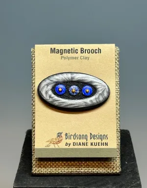 OVAL MAGNETIC POLYMER CLAY BROOCH PCB771