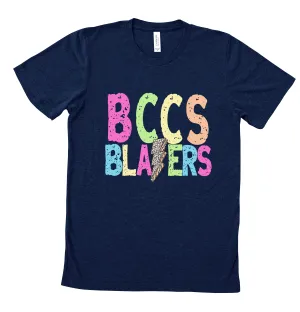 Pastel Soft Style BCCS Blazers Lightning Bolt Tee Shirt/ Teacher Gifts / Retro Teacher Gift/ First Day Of School Shirts