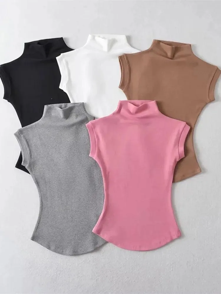 Phoebe Turtleneck Sleeveless Tops