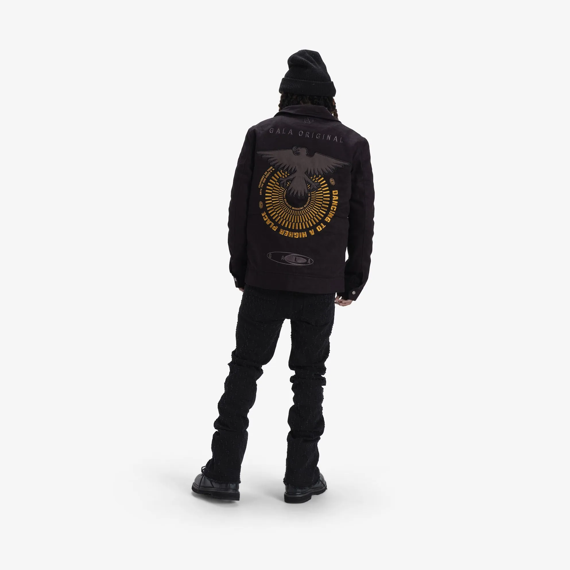 PILLBOX STACKED DENIM (JET BLACK)