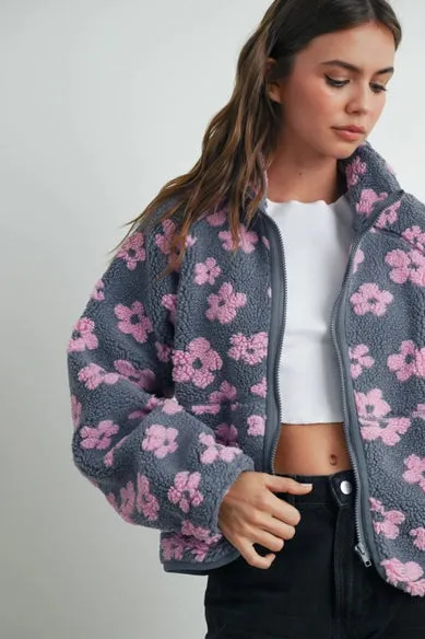 Pink Daisy Fleece Sherpa