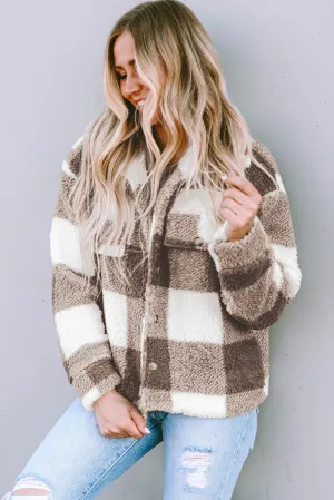Plaid Buttoned Flap Shacket