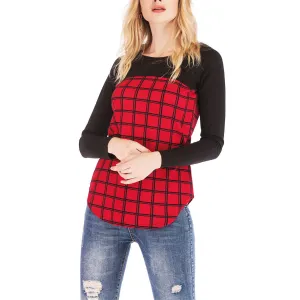 Plaid Knit Sleeve Casual Shirt