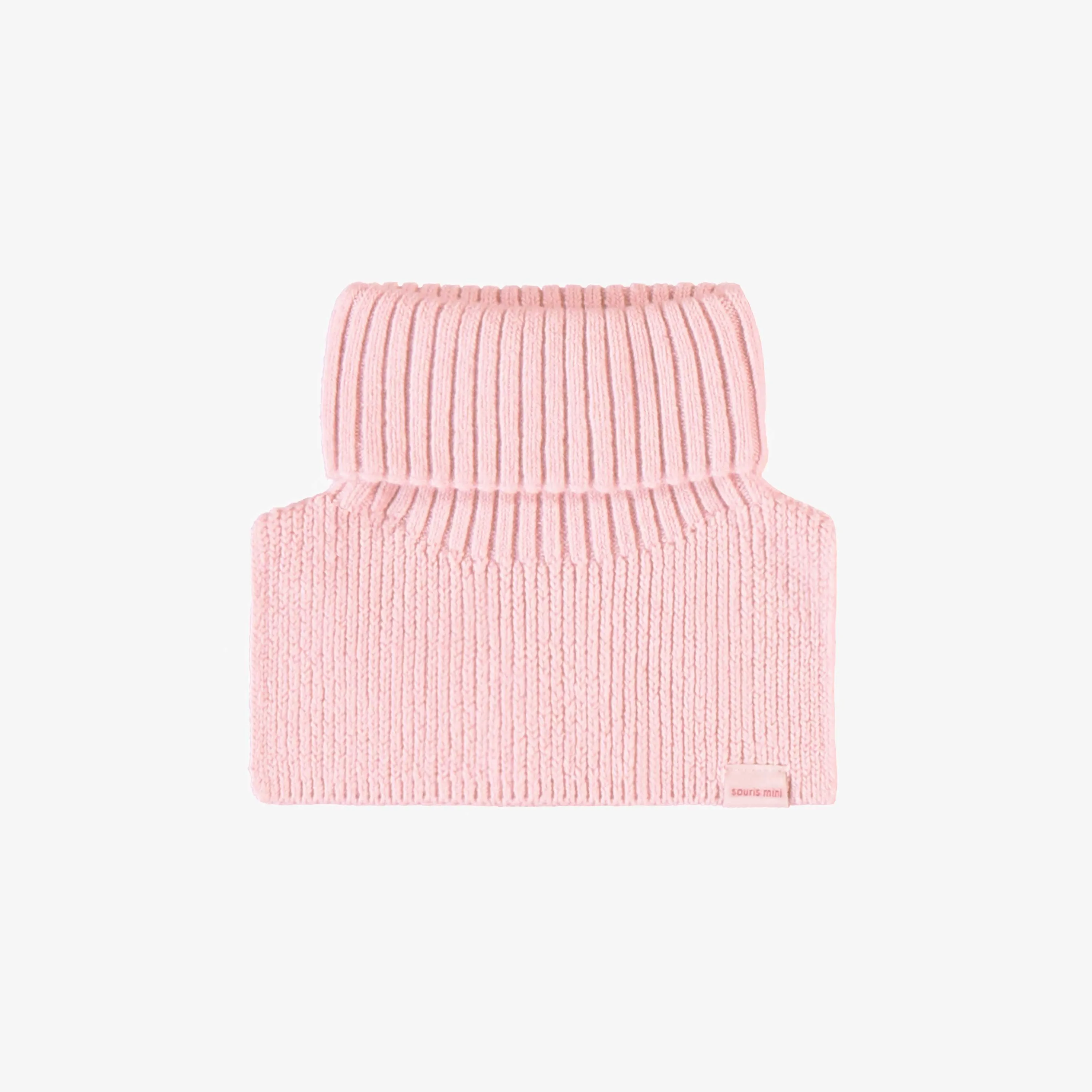 Plastron rose pâle en maille, bébé || Light pink knitted plastron, baby