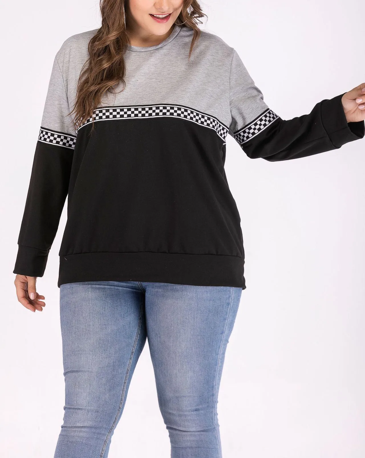 Plus Size Round Neck Women's T-shirt Bottoming Shirt Autumn