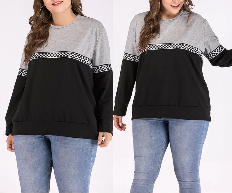 Plus Size Round Neck Women's T-shirt Bottoming Shirt Autumn