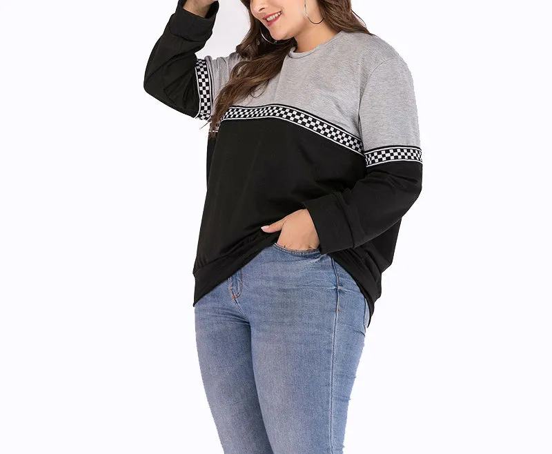 Plus Size Round Neck Women's T-shirt Bottoming Shirt Autumn