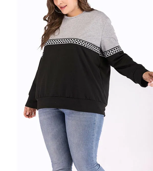 Plus Size Round Neck Women's T-shirt Bottoming Shirt Autumn