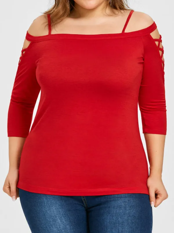 Plus Size Shirt Solid Color T-shirt