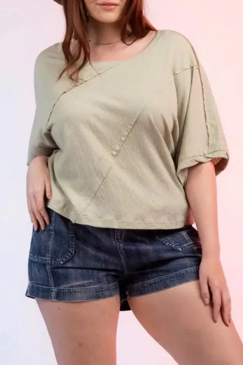 Plus Size Textured Knit Top