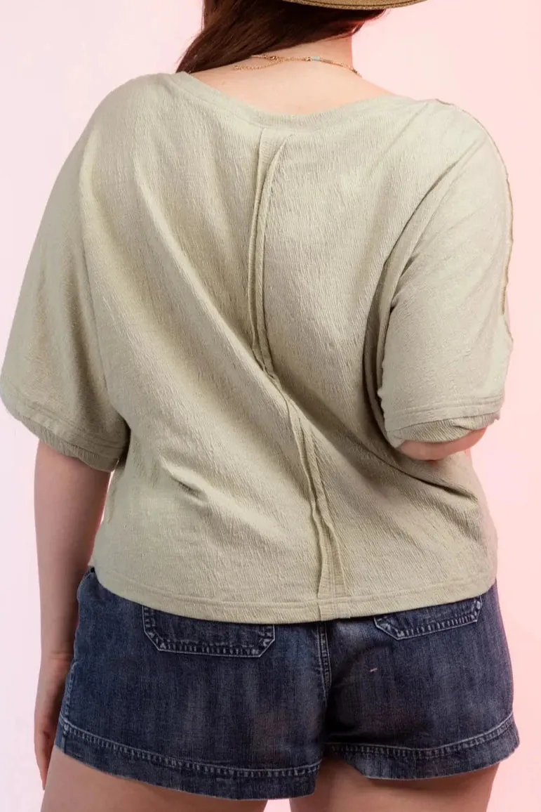 Plus Size Textured Knit Top