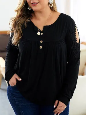 Plus Size Women's Commuter Long-sleeved T-shirt