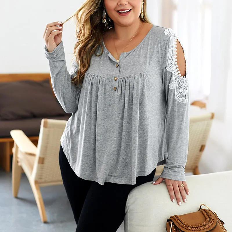 Plus Size Women's Commuter Long-sleeved T-shirt