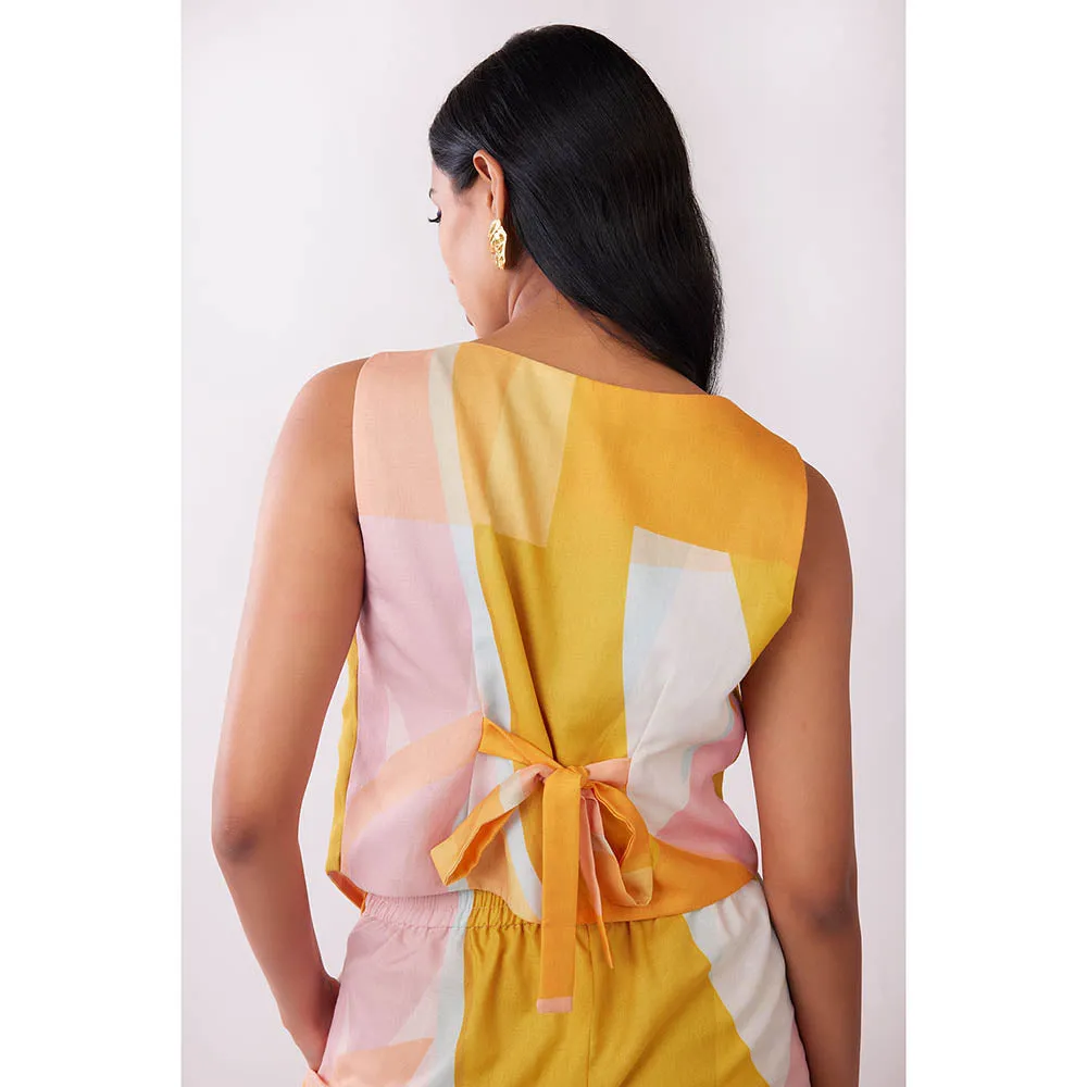 Poppi Sunshine Abstract Printed Waistcoat