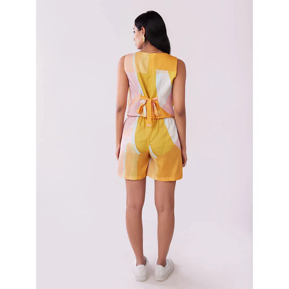 Poppi Sunshine Abstract Printed Waistcoat