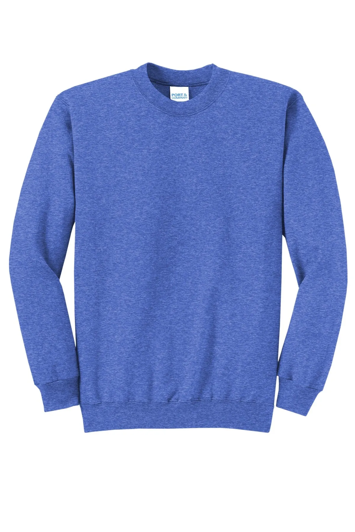 Port & Company Core Fleece Crewneck Sweatshirt. PC78 Heather Royal