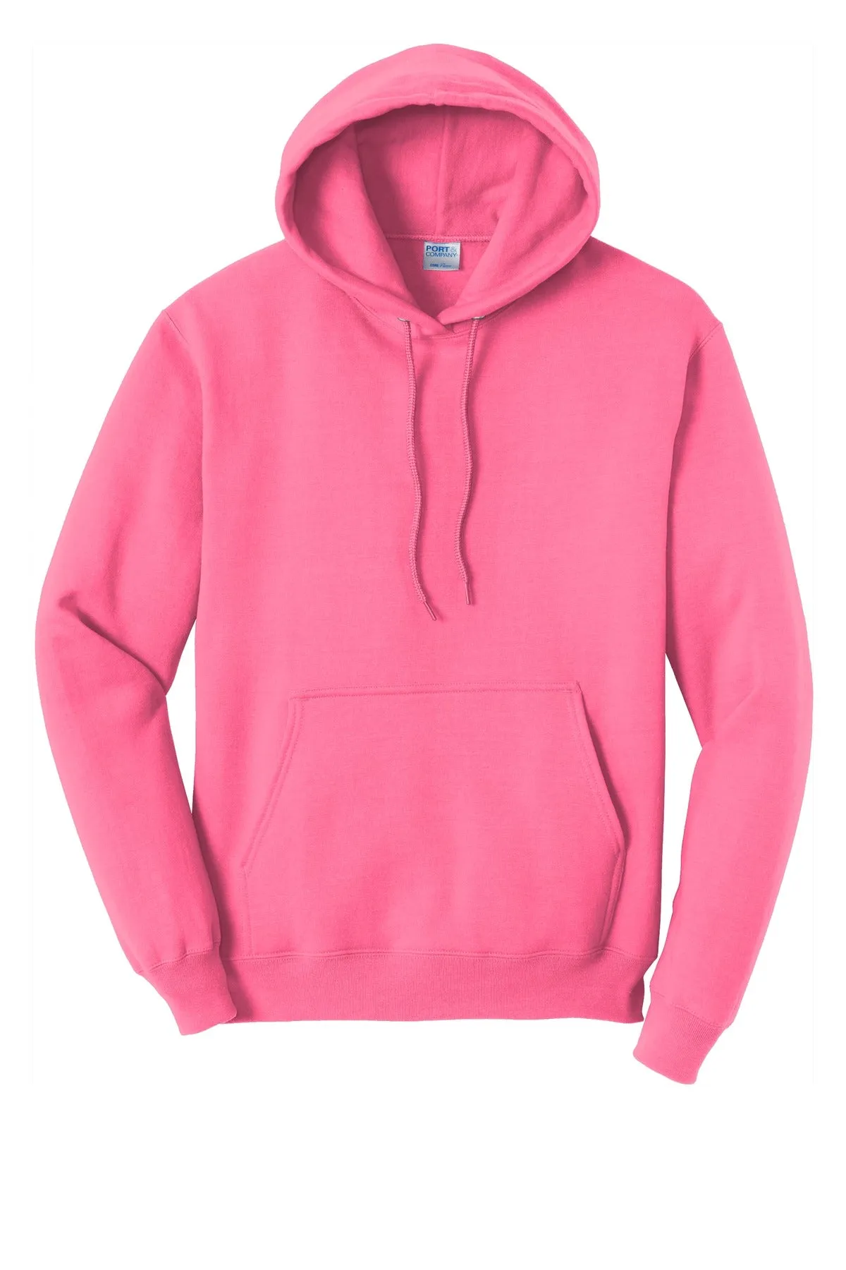 Port & Company Core Fleece Pullover Hooded Sweatshirt. PC78H Neon Pink