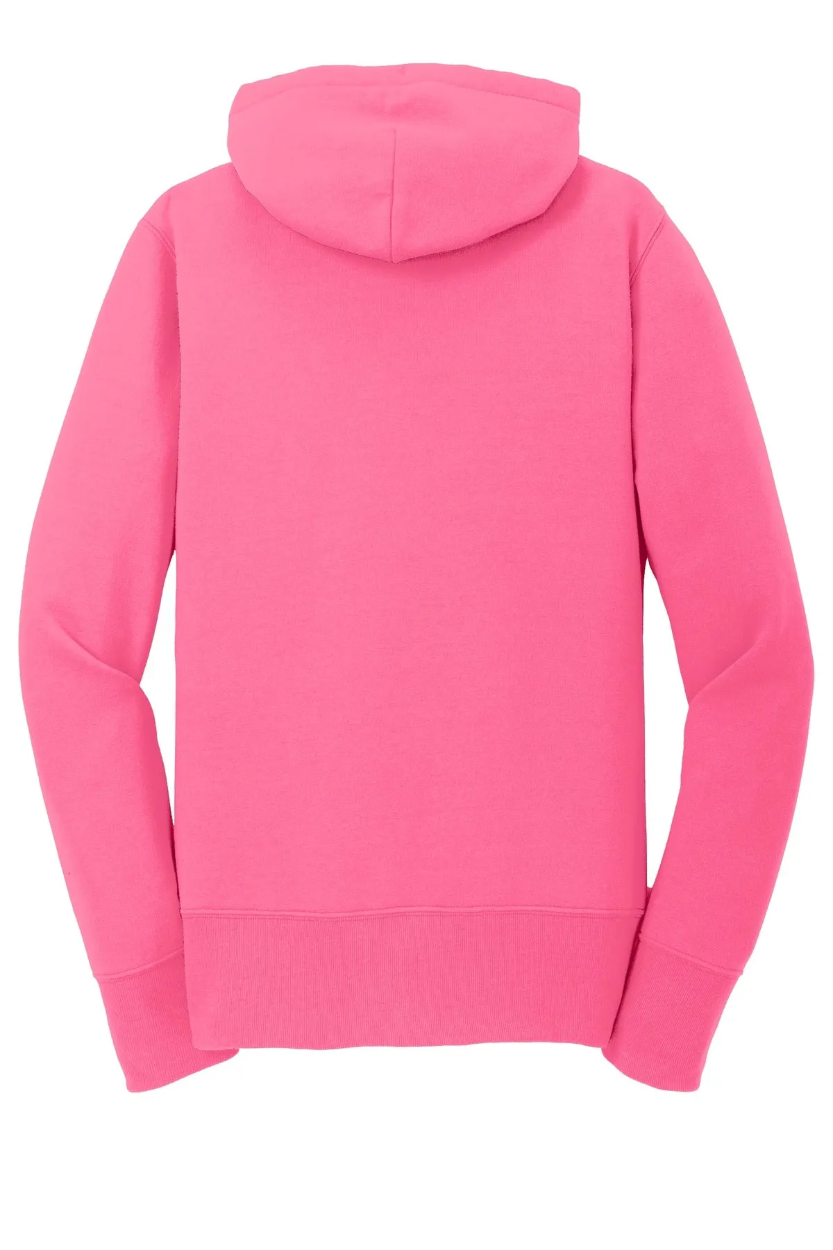 Port & Company Women's Core Fleece Full-Zip Hooded Sweatshirt. LPC78ZH Neon Pink