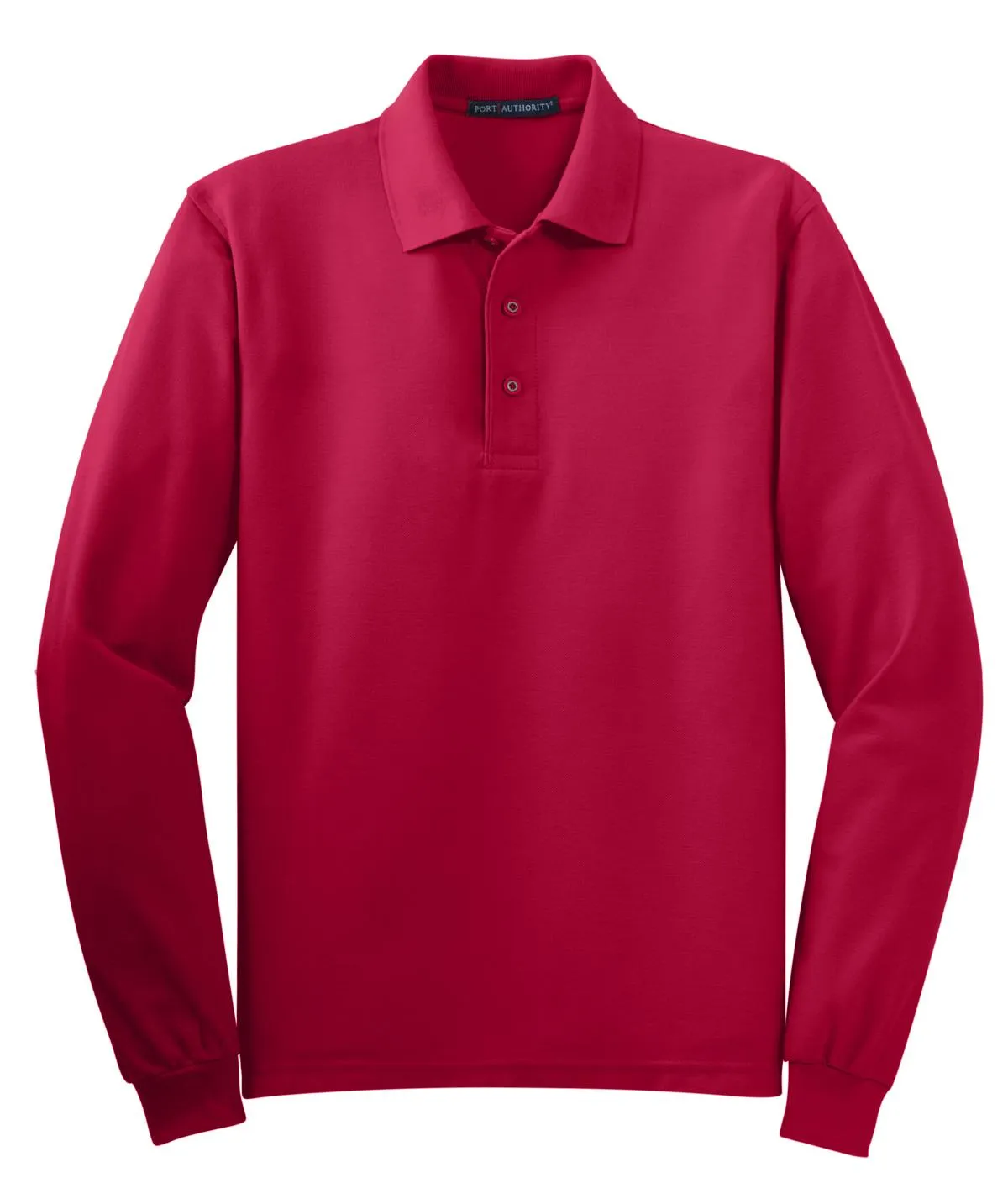 Port Authority Silk Touch Long Sleeve Polo.  K500LS Red
