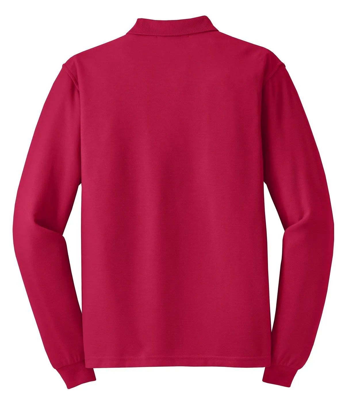 Port Authority Silk Touch Long Sleeve Polo.  K500LS Red