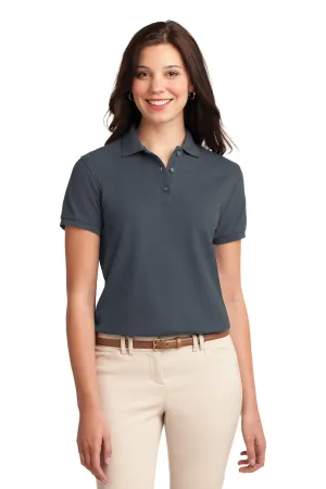 Port Authority Women's Silk Touch Polo.  L500 Steel Grey