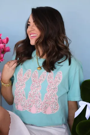 PRE-ORDER Three Floral Bunnies Tee (Adult)